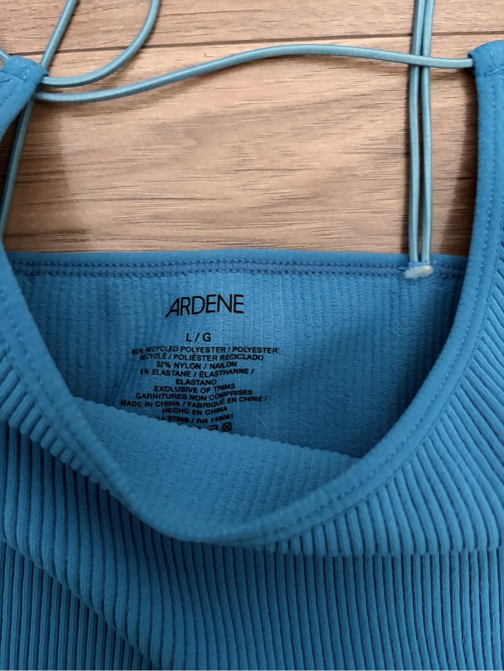 Ardene Teal Ribbed Strappy Crop Camisole - Picture 2 of 2